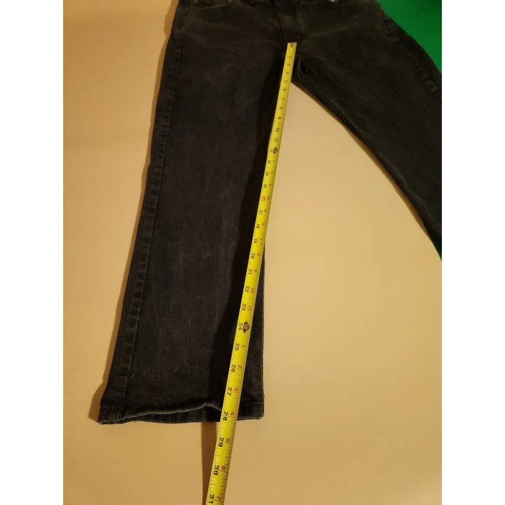 Levi's 514 Straight Fit Jeans Mens 36x29 Black Washed Denim Stretch Pants